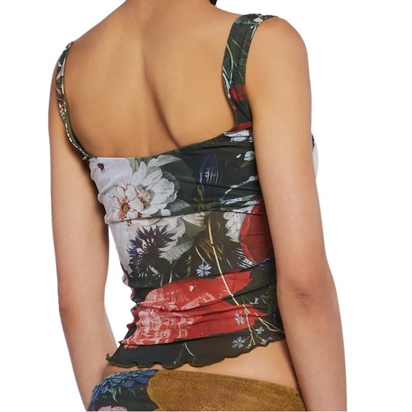 SOLD Floral Multicolor Sleeveless tank top sz medium - Picture 3 of 3